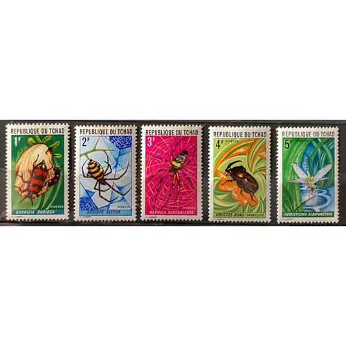 Lot De 5 Timbres Neufs Tchad 1972 Y&t N° 245 À 249