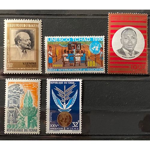Lot De 5 Timbres Neufs** Tchad 1970 Y&t N° 223, 224, 225, 226 Et 232