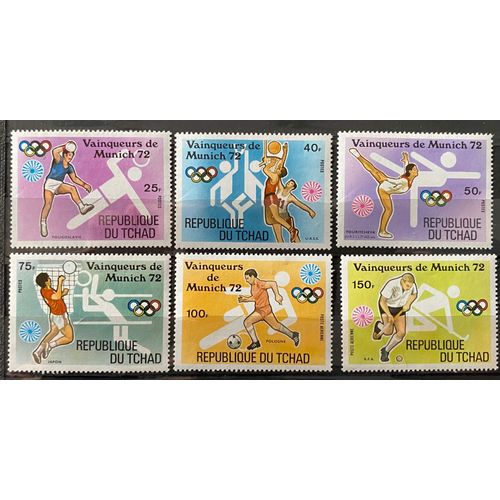 Lot De 6 Timbres Neufs** Tchad 1972