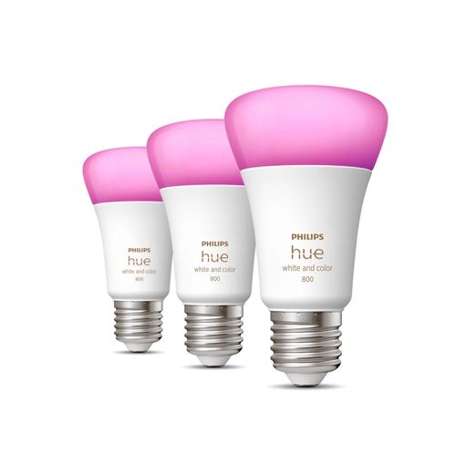 Philips Hue White & Color Ambiance A60 - Ampoule Connectée E27 - 800 (Pack De 3)