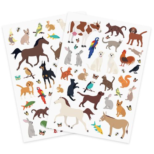 Gommettes Animaux Domestiques 1 À 5,5 Cm 73 Pièces