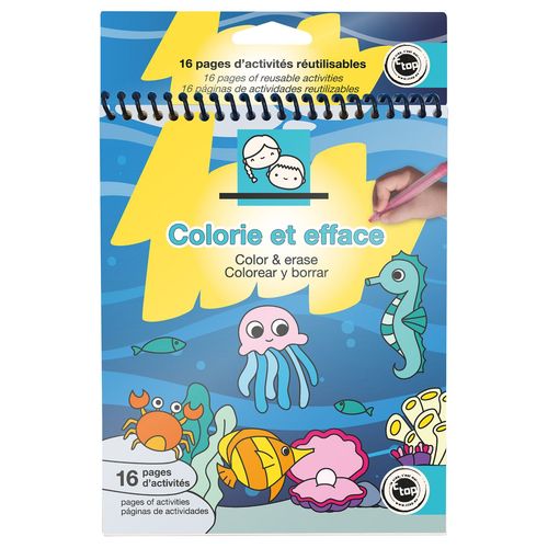 Carnet D'activités Réutilisable Sous La Mer 14,3 X 17,8 Cm 16 Pages