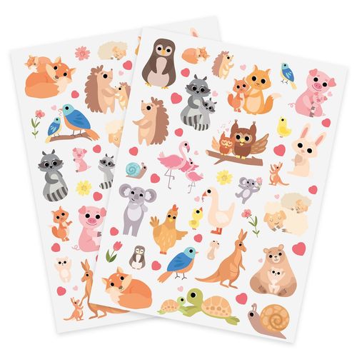 Gommettes Animaux Et Leur Bébé 0,5 À 5 Cm 101 Pièces