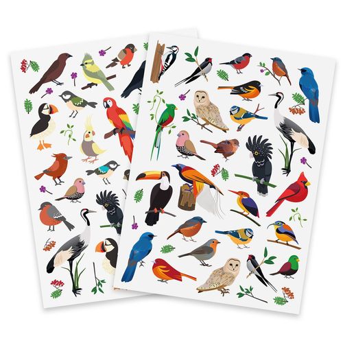 Gommettes Oiseaux Réalistes 1,3 À 7,5 Cm 83 Pièces
