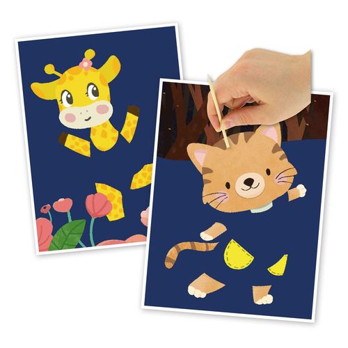 Kit Cartes À Gratter Animaux Danseurs 15 X 20 Cm 2 Pièces