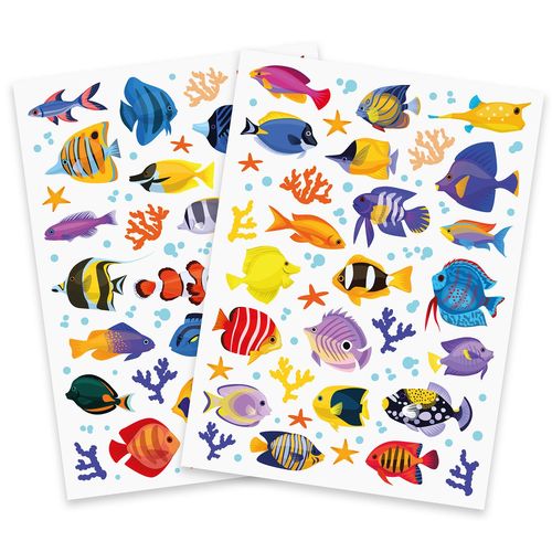 Gommettes Poissons Réalistes 0,4 À 4,2 Cm 133 Pièces