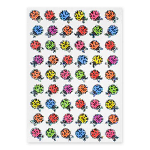 Stickers Époxy Pailletés Coccinelles 1 X 1,4 Cm 54 Pièces