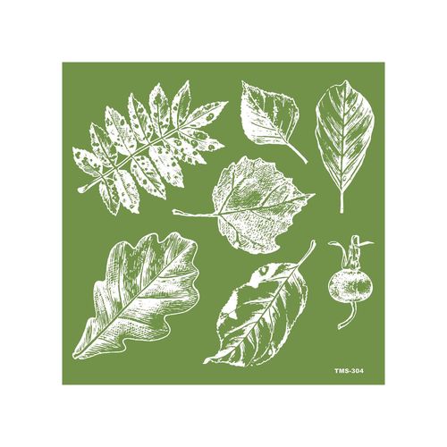 Pochoir À Sérigraphie Silkscreen Feuillage 15 Cm