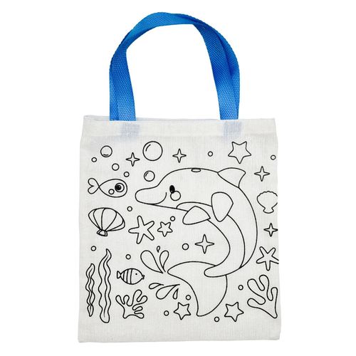 Tote Bag En Coton Imprimé À Colorier 25 X 27 Cm