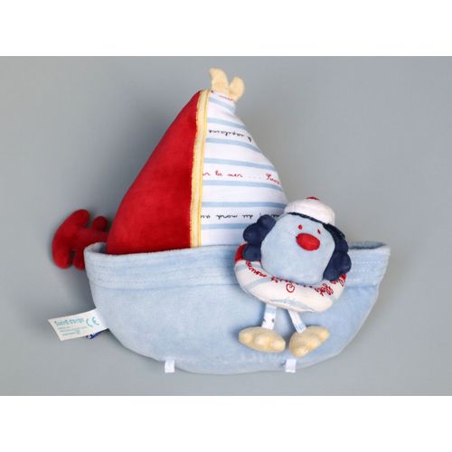 Doudou Bateau Musical Bleu Blanc Rouge Matelot Sucre D'orge