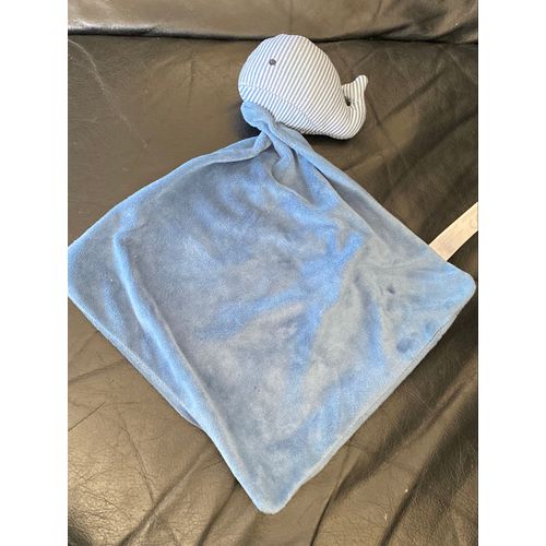 Doudou Baleine Bleu Mouchoir Zeeman 35cm
