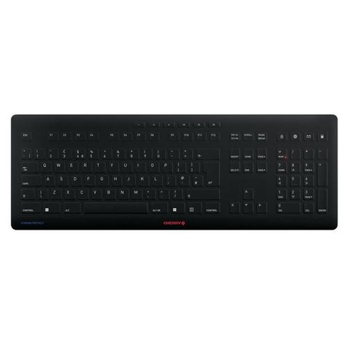 CHERRY STREAM PROTECT - Clavier - sans fil - 2.4 GHz - QWERTY - R.-U. - commutateur : CHERRY SX - noir