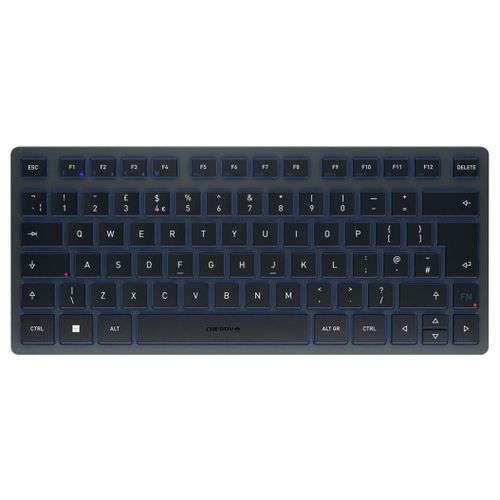 CHERRY KW 7100 Mini - Clavier - sans fil - Bluetooth 5.1 - QWERTY - R.-U. - commutateur : CHERRY SX - bleu ardoise - emballage sans plastique