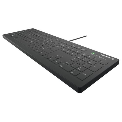 Active Key AK-C8112 - Clavier - désinfection par essuyage, profilé plat - 100% - full size - lavable - USB - QWERTZ - Allemand - noir