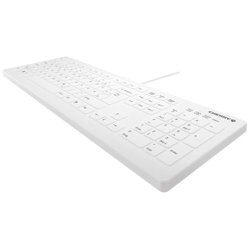 Active Key AK-C8112 - Clavier - désinfection par essuyage, profilé plat - 100% - full size - USB - QWERTZ - Allemand - blanc