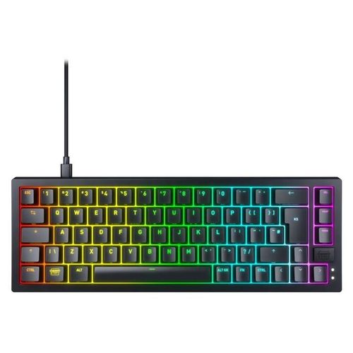 CHERRY K5V2 - Clavier - 65% - compact - rétroéclairage - USB - QWERTY - R.-U. - commutateur : CHERRY MX2A Red (échangeable à chaud) - noir