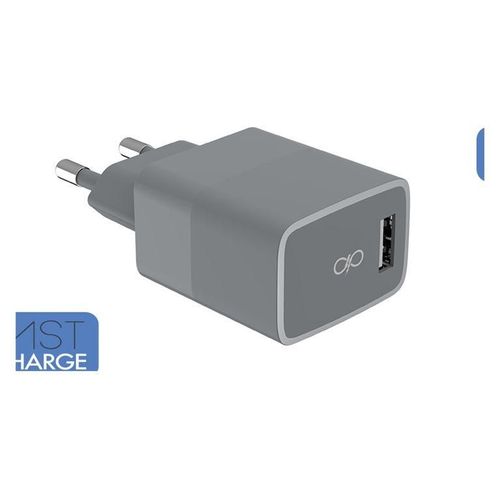 Force Power - Adaptateur Secteur - 100 % De Plastique Recyclé - 3 A - Smart Ic, Fast Charge (Usb) - Sur Le Câble : Usb-C - Gris
