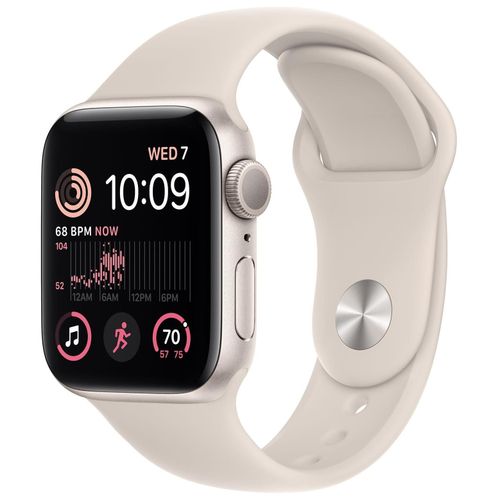 Apple Watch Se (Gps) - 2e Génération - 40 Mm - Aluminium Droit - Montre Connectée Avec Bracelet Sport - Fluoroélastomère - Droit - Taille Du Bracelet : Normal - 32 Go - Wi-Fi, Bluetooth - 26.4 G
