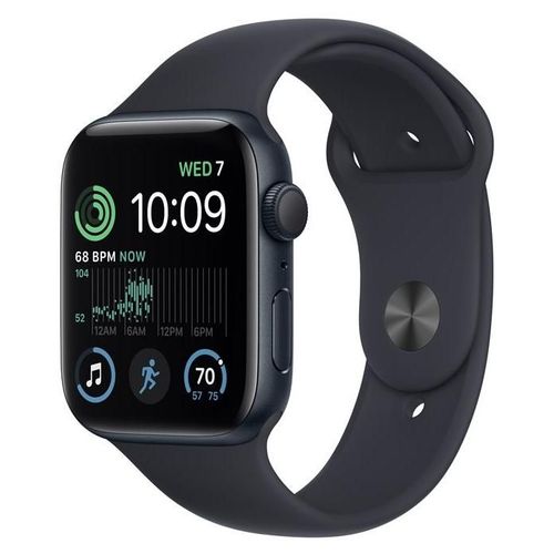 Apple Watch Se (Gps) - 2e Génération - 44 Mm - Aluminium Minuit - Montre Connectée Avec Bracelet Sport - Fluoroélastomère - Minuit - Taille Du Bracelet : Normal - 32 Go - Wi-Fi, Bluetooth - 32.9...