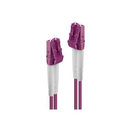 Lindy - Cordon de raccordement - LC multi-mode (M) pour LC multi-mode (M) - 15 m - fibre optique - duplex - 50 / 125 microns - OM4 - sans halogène - violet