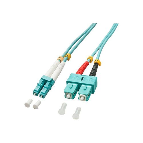 Lindy - Cordon de raccordement - SC multi-mode (M) pour LC multi-mode (M) - 5 m - fibre optique - duplex - 50 / 125 microns - OM3 - sans halogène