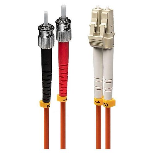 Lindy - Cordon de raccordement - ST multi-mode (M) pour LC multi-mode (M) - 1 m - fibre optique - duplex - 50 / 125 microns - OM2 - sans halogène