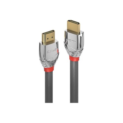Lindy Cromo Line Standard - Câble HDMI avec Ethernet - HDMI mâle pour HDMI mâle - 10 m - triple blindage - bottes grises - support 4K