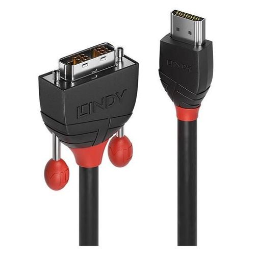 Lindy Black Line - Câble adaptateur - liaison simple - HDMI mâle pour DVI-D mâle - 3 m - blindé - gris - rond