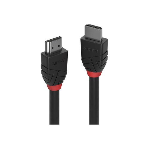 Lindy Black Line - Câble HDMI avec Ethernet - HDMI mâle pour HDMI mâle - 3 m - triple blindage - noir - rond, support 4K