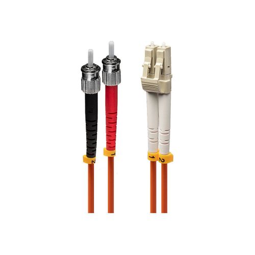 Lindy - Cordon de raccordement - ST multi-mode (M) pour LC multi-mode (M) - 3 m - fibre optique - duplex - 50 / 125 microns - OM2 - sans halogène