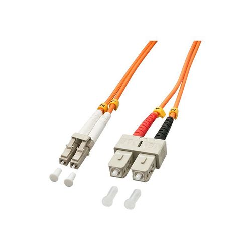 Lindy - Cordon de raccordement - SC multi-mode (M) pour LC multi-mode (M) - 3 m - fibre optique - duplex - 50 / 125 microns - OM2 - sans halogène
