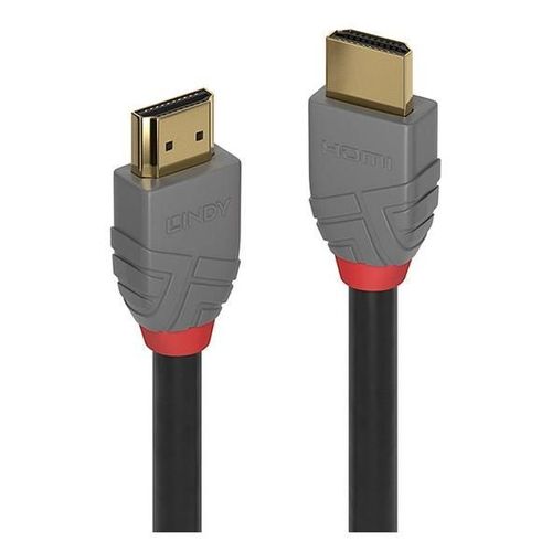 Lindy Anthra Line - Câble HDMI avec Ethernet - HDMI mâle pour HDMI mâle - 50 cm - triple blindage - noir - rond, support 4K