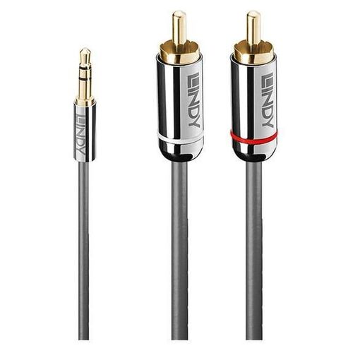 Lindy Cromo Line - Câble audio - mini-phone stereo 3.5 mm mâle pour RCA mâle - 50 cm - anthracite - rond