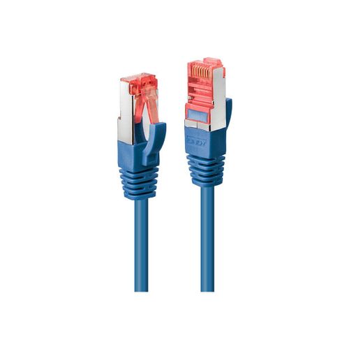 Lindy - Cordon de raccordement - RJ-45 (M) pour RJ-45 (M) - 30 cm - SFTP, PiMF - CAT 6e - sans crochet - bleu