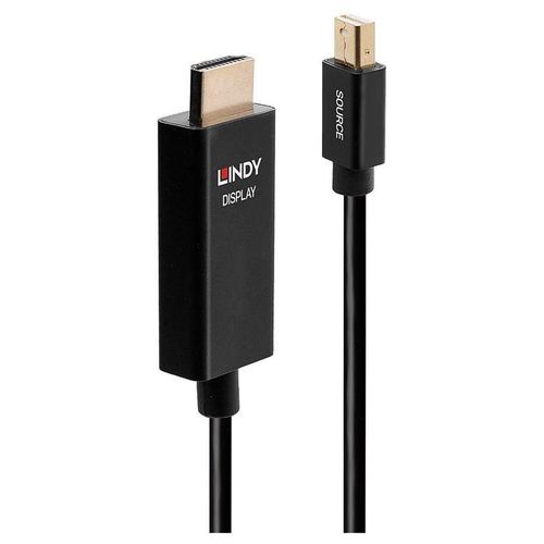Lindy - Câble adaptateur - Mini DisplayPort mâle pour HDMI mâle - 50 cm - blindé - noir - rond, support 4K, puce active