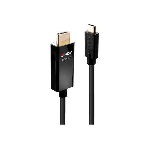 Lindy - Câble adaptateur - 24 pin USB-C mâle pour HDMI mâle - 2 m - blindé - noir - rond, support 4K