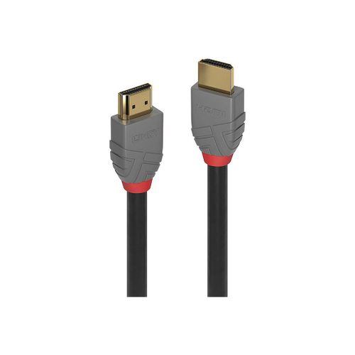 Lindy Anthra Line - Ultra High Speed - câble HDMI avec Ethernet - HDMI mâle pour HDMI mâle - 2 m - triple blindage - noir - rond, support Dolby DTS-HD Master Audio, support Dolby TrueHD, support...