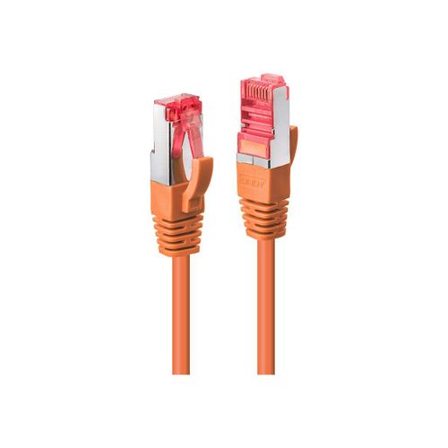 Lindy - Cordon de raccordement - RJ-45 (M) pour RJ-45 (M) - 30 cm - SFTP, PiMF - CAT 6 - moulé, sans crochet - orange