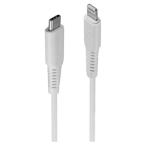 Lindy - Câble Lightning - 24 pin USB-C mâle pour Lightning mâle - 50 cm - blindé - blanc - support pour Power Delivery 2,0