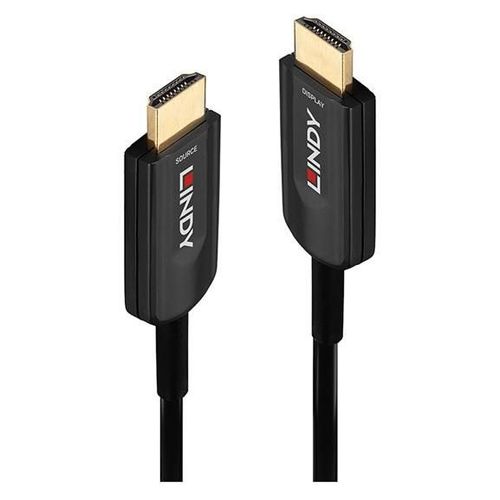 Lindy - Ultra High Speed - câble HDMI - HDMI mâle pour HDMI mâle - 15 m - cuivre hybride/fibre optique - noir - rond, support 8K60Hz (7680 x 4320), support 4K120Hz (3840 x 2160)