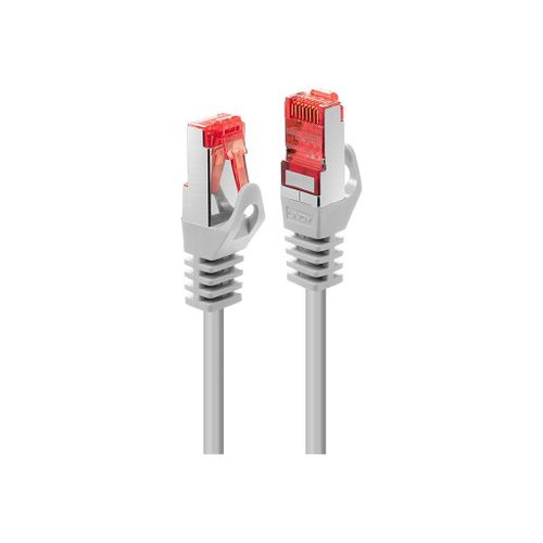 Lindy Basic - Cordon de raccordement - RJ-45 (M) pour RJ-45 (M) - 50 cm - SFTP, PiMF - CAT 6 - moulé, sans crochet, bloqué - gris clair
