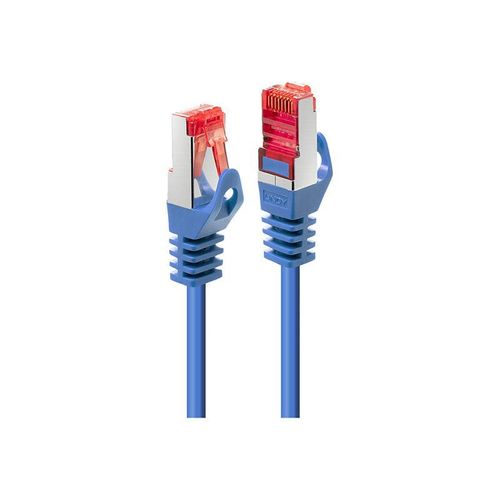 Lindy Basic - Cordon de raccordement - RJ-45 (M) pour RJ-45 (M) - 30 cm - SFTP, PiMF - CAT 6 - moulé, sans crochet, bloqué - bleu