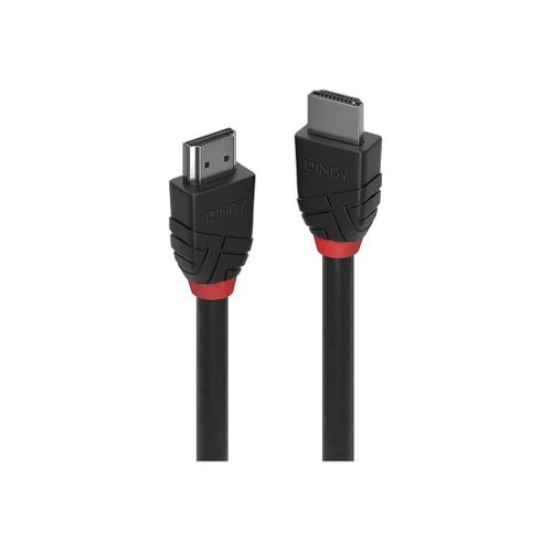 Lindy Anthra Line - Câble HDMI - HDMI mâle pour HDMI mâle - 0.5 m - triple blindage - noir - support 8K60Hz (7680 x 4320), rond, support Dolby DTS-HD Master Audio