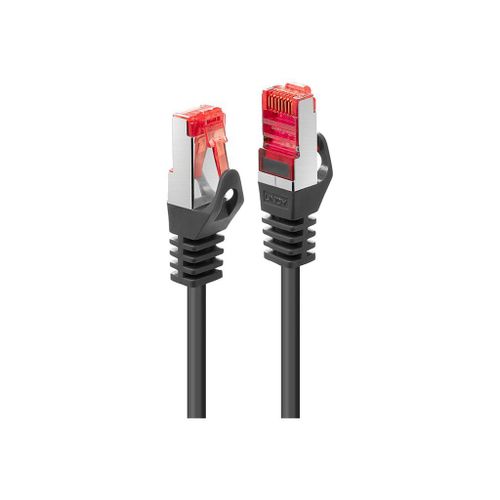 Lindy Basic - Cordon de raccordement - RJ-45 (M) pour RJ-45 (M) - 30 cm - SFTP, PiMF - CAT 6 - moulé, sans crochet, bloqué - noir