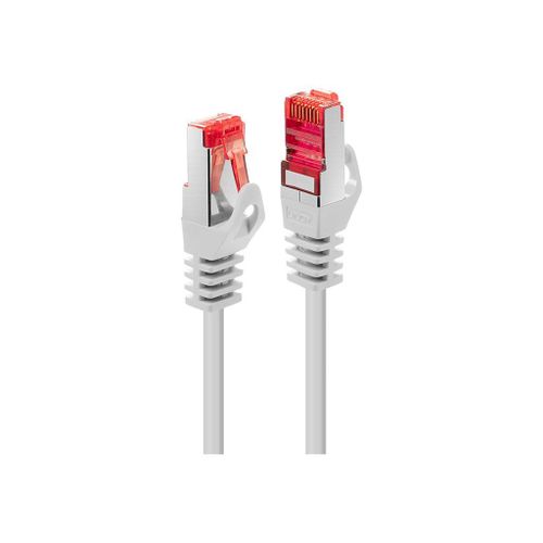 Lindy Basic - Cordon de raccordement - RJ-45 (M) pour RJ-45 (M) - 30 cm - SFTP, PiMF - CAT 6 - moulé, sans crochet, bloqué - blanc