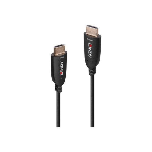 Lindy - Câble HDMI - HDMI mâle pour HDMI mâle - 20 m - fibre optique - noir - support 8K60Hz (7680 x 4320), support 4K120Hz (3840 x 2160), hybride