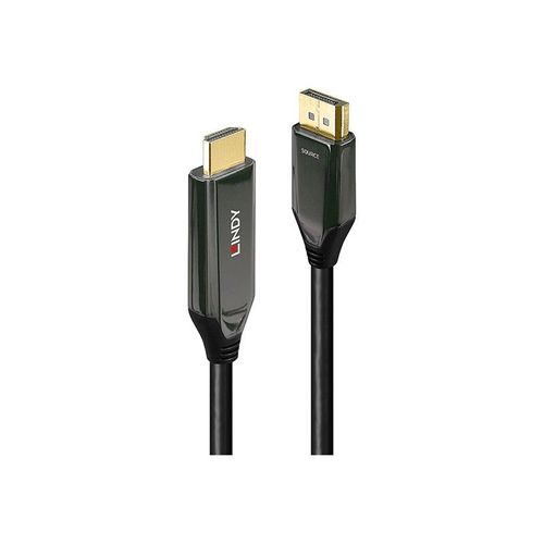 Lindy - Câble adaptateur - DisplayPort mâle pour HDMI mâle - 1 m - blindé - noir - support 8K60Hz (7680 x 4320), support 4K120Hz (4096 x 2160), rond