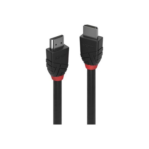 Lindy Black Line - Standard - câble HDMI - HDMI mâle pour HDMI mâle - 7.5 m - triple blindage - noir - rond, support 4K30Hz (4096 x 2160)