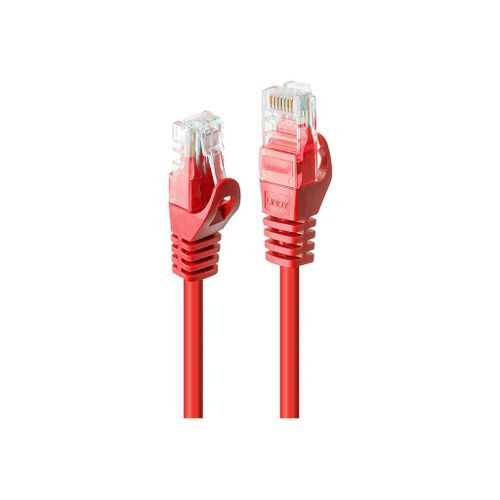 Lindy Basic - Cordon de raccordement - RJ-45 (M) pour RJ-45 (M) - 30 cm - UTP - CAT 6 - moulé, sans crochet - rouge