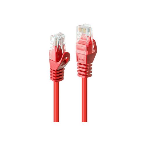 Lindy Basic - Cordon de raccordement - RJ-45 (M) pour RJ-45 (M) - 1 m - UTP - CAT 6 - moulé, sans crochet - rouge